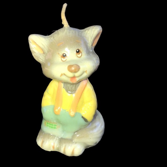 Vintage Feline Feelins Kitty Cat Miniature Candle, Cake Topper - Picture 4 of 9
